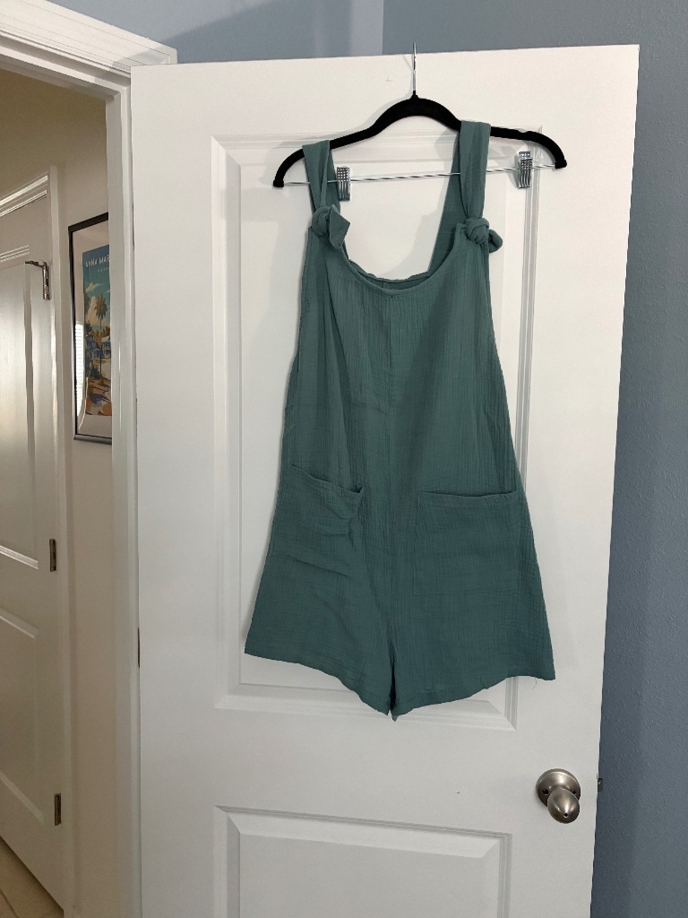 Teal lightweight romper-M